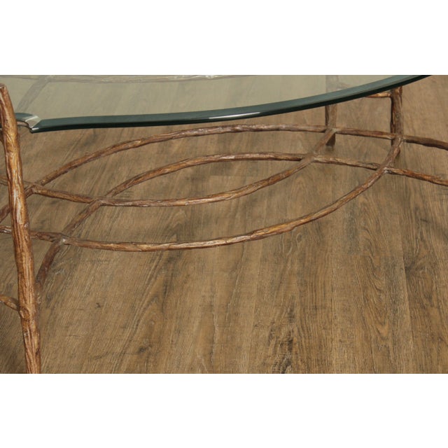 Late 20th Century Glass Top Faux Bois Coffee Table For Sale - Image 12 of 12