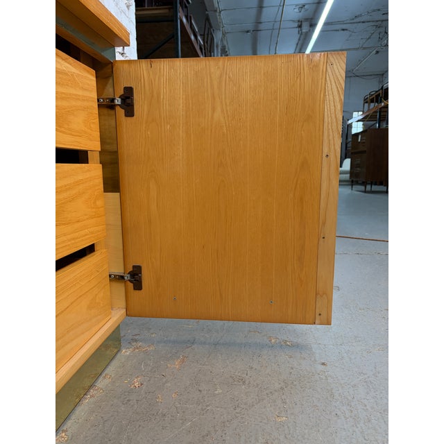 Vintage Bohemian Bamboo and Brass Dresser and Mirror Set For Sale - Image 12 of 17