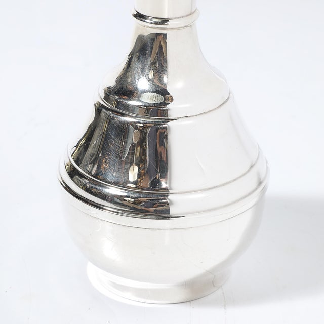 Mid-Century Minimalist Sculptural Sterling Kiddush Decanter and Six Cup Set For Sale In New York - Image 6 of 14