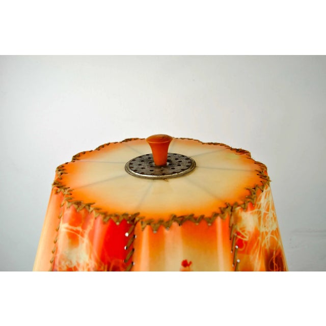 Vintage Art Deco Floral Table Lamp For Sale - Image 9 of 14