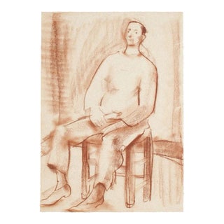 Unknown, Portrait of Man, Drawing on Paper, Mid-20th Century For Sale
