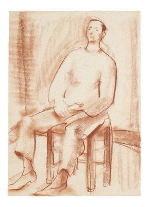 Unknown, Portrait of Man, Drawing on Paper, Mid-20th Century