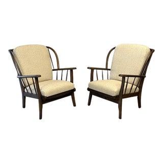 1950s Vintage European Windsor Chairs - Pair For Sale