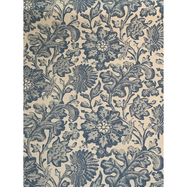 2020s Bennison Matisse - Bright Blue on Oyster Linen Fabric 5 1/2 Yards For Sale - Image 5 of 5