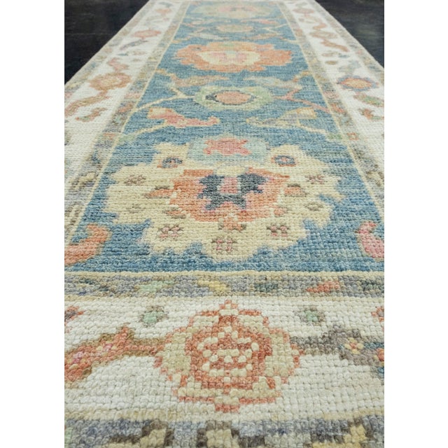 Textile Turkish Oushak Runner Rug 2'3" x 5'8" #17274 For Sale - Image 7 of 8