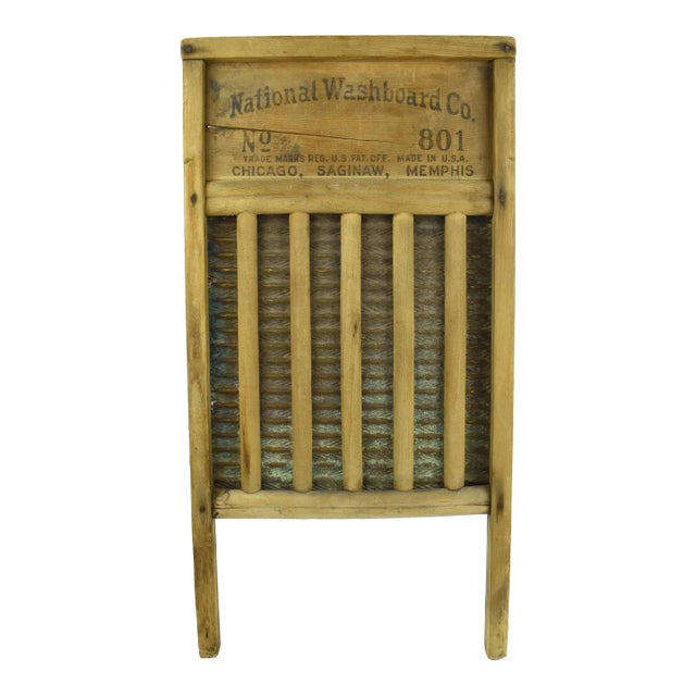 Early 20th Century National Washboard the Brass King 801 Made in Usa For Sale