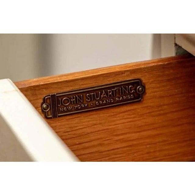 Mid-Century John Stuart Vanity Desk With Bench For Sale - Image 10 of 11