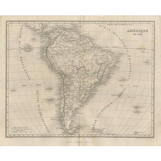 Antique Map of South America by Balbi, 1847 For Sale