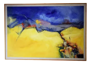 Richard Kaplenig, Landschaft in der Toskana, 1990s, Oil on Canvas, Framed
