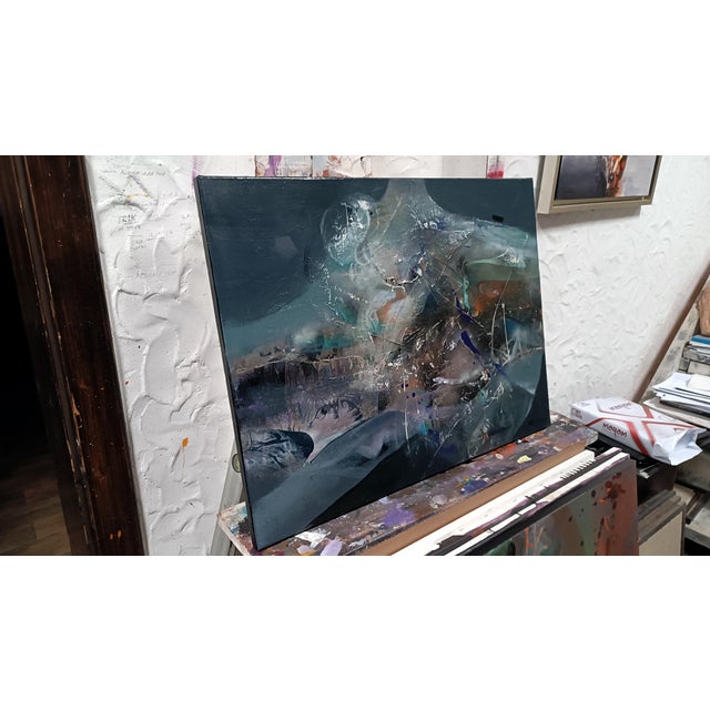 This is an original signed painting from the series " beyond the inside " with the title of " strong desire to fly over a...