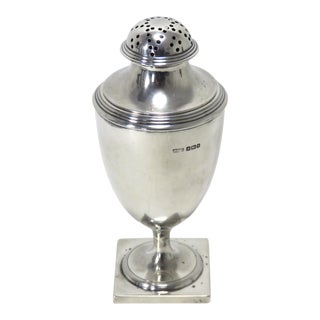 Antique Sheffield England Sterling Silver Muffineer - Sugar Shaker Circa 1910 For Sale