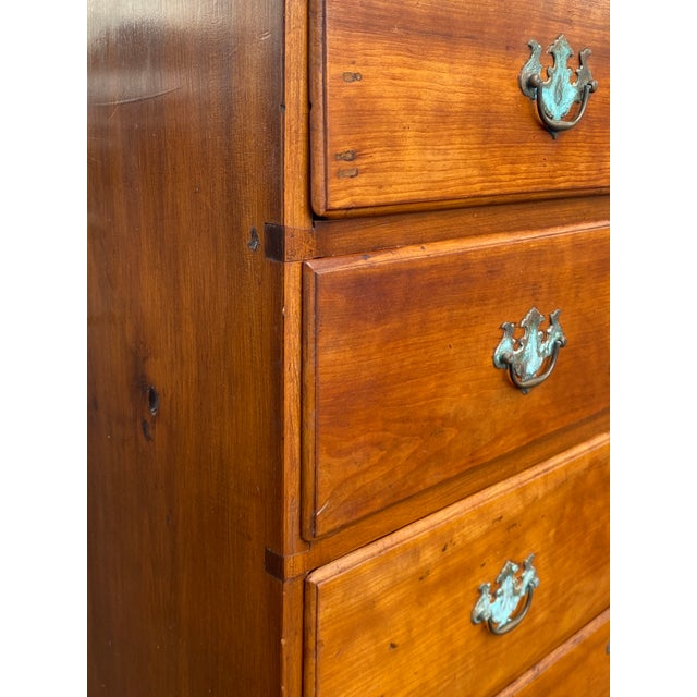 Early 19th Century American Federal Solid Cherry Chest of Drawers, Circa 1800-1820 For Sale - Image 4 of 18