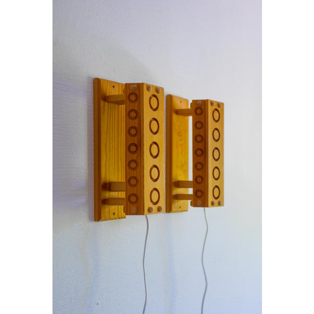Mid-Century Modern Pine Wall Sconces from Vemdalia, Sweden, 1975, Set of 2 For Sale - Image 9 of 14