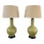 1940s Pair of MCM Designer Richard Lindley Melrose Place Celadon Porcelain Table Lamps For Sale