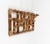 Midcentury beautiful rectangular coat rack in bamboo and rattan featuring four hooks in the style of Vivai Del Sud. Made...