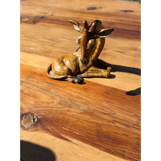 Small Faux Painted Iron Giraffe Sculpture For Sale - Image 4 of 12