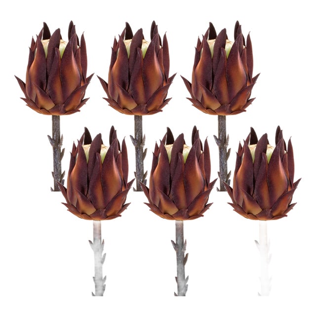 Burgandy Protea Stem (Set of 6) For Sale