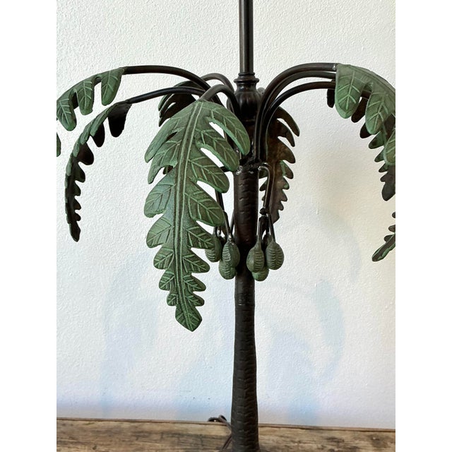 Vintage Bronze Palm Tree Lamp For Sale - Image 4 of 12