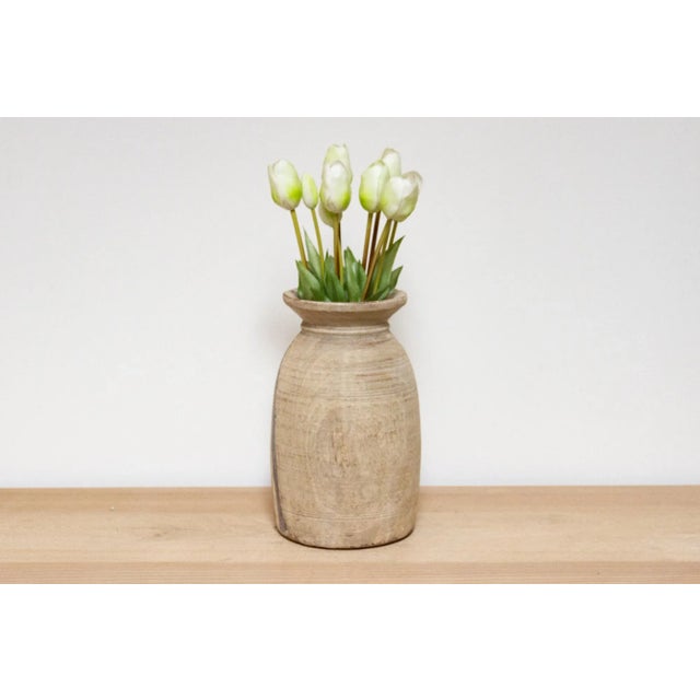 Wood Bleached Antique Water Pot-Mondru For Sale - Image 7 of 8