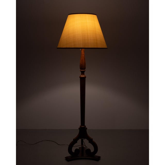 Large Antique Biedermeier Burl Floor Lamp, 1900 For Sale - Image 6 of 14