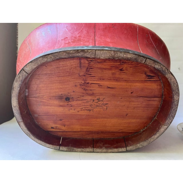 Antique Qing Dynasty Chinese Wooden Basket, 19th Century For Sale - Image 10 of 13