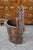 Late 19th Century Late 19th Century Primitive Antique Chinese Forged Iron & Elm Water Bucket Umbrella Cane Stand For Sale - Image 5 of 10