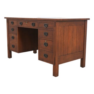 Stickley Mission Oak Arts & Crafts Executive Desk For Sale