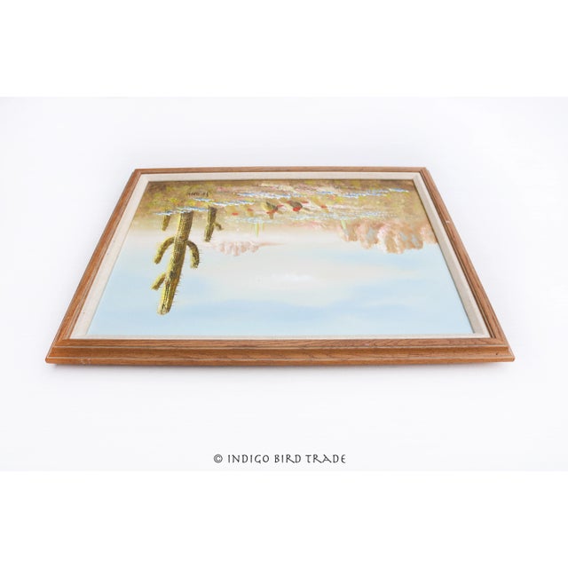 Textile Vintage Framed Oil on Canvas Arizona Desert Southwest Landscape Painting For Sale - Image 7 of 9