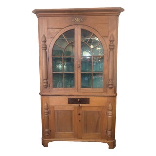 Amazing Large French Country Early to Mid 1800's Corner Cupboard For Sale