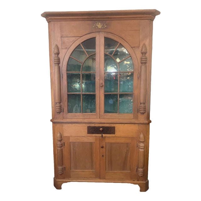 Amazing Large French Country Early to Mid 1800's Corner Cupboard For Sale