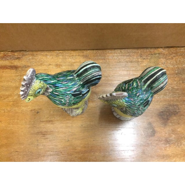 Chinese 19th Century Chinese Susancai Glazed Porcelain Roosters - a Pair For Sale - Image 3 of 11