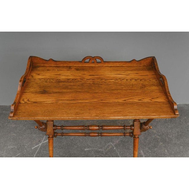 Late 19th Century Gründerzeit Oak Tray Table For Sale - Image 12 of 14