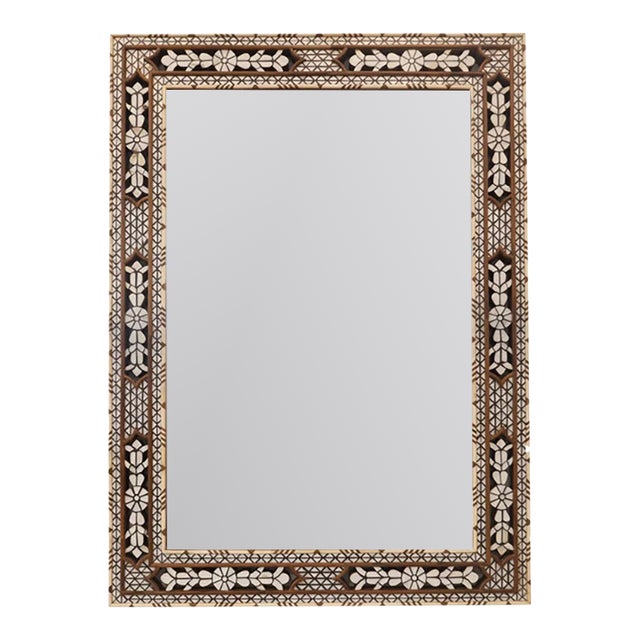 Intricately Detailed Bone Inlay Mirror For Sale