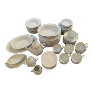 1950s Vintage Limoges White Porcelain “Hawthorn” China Set- 88 Pieces