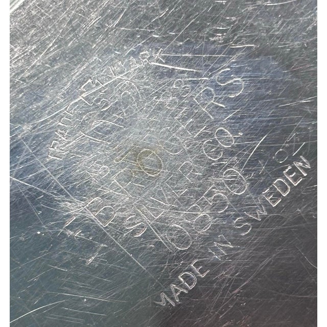 1950s Vintage Swedish Reed & Barton Silver Wood Lined Box For Sale - Image 5 of 5