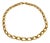 18 Karat Yellow Gold Hammered Double Oval Graduating Link Necklace 21 Gm For Sale