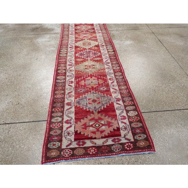 Galerie Shabab Collection Tribal Mid-20th Century Handmade Turkish Anatolian Runner For Sale In New York - Image 6 of 8
