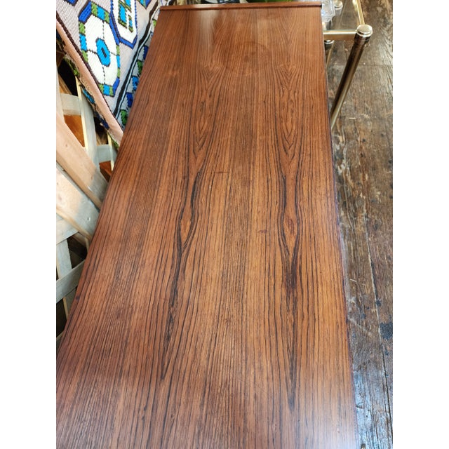 Vintage Mid Century Modern Rosewood Credenza by P. Vestergaard | Sliding Door Sideboard Cabinet | Danish Modern Storage Console, Attributed For Sale - Image 15 of 17