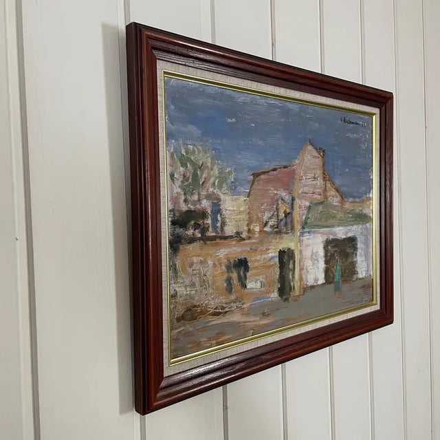 1963 Mid Century Swedish Modernist Oil Painting by Vidar Bäckman For Sale - Image 14 of 14