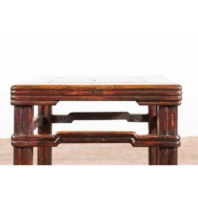 Chinese Qing Dynasty Period 19th Century Side Table with Humpback Stretchers For Sale - Image 12 of 13