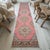 1970s Distressed Oushak Runner Rug Low Pile Faded Colors Pink Hallway Decor - 2'8″ X 12'7″ For Sale - Image 4 of 13