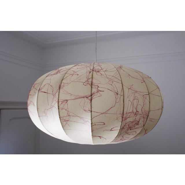 Mid-Century Modern Italian Coccoon Pendant Lampshade in Resin, 1960s For Sale - Image 12 of 18