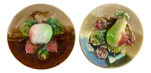 Barbotine Plates, 1890s, Set of 2