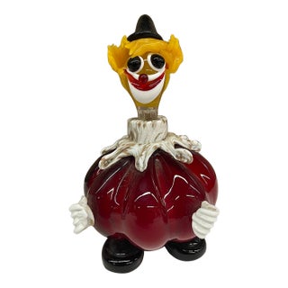 Mid 20th Century Decorative Murano Glass Clown Decanter Bottle For Sale