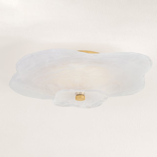 Mitzi Mitzi Starlie 16 in. 1 Light Flush Mount in Aged Brass Finish For Sale - Image 4 of 10