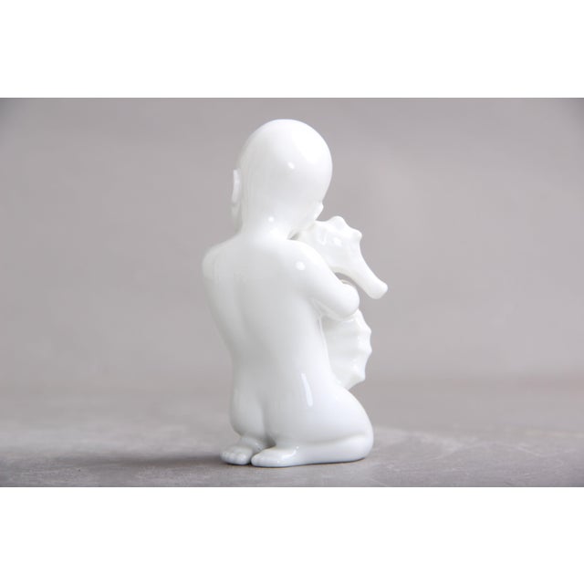 Bing & Grondahl Model No. 2396 and 2397 Seekinder and Seahorses by Ebbe Sadolin & Svend Jespersen for Bing & Grøndahl, Set of 2 For Sale - Image 4 of 15