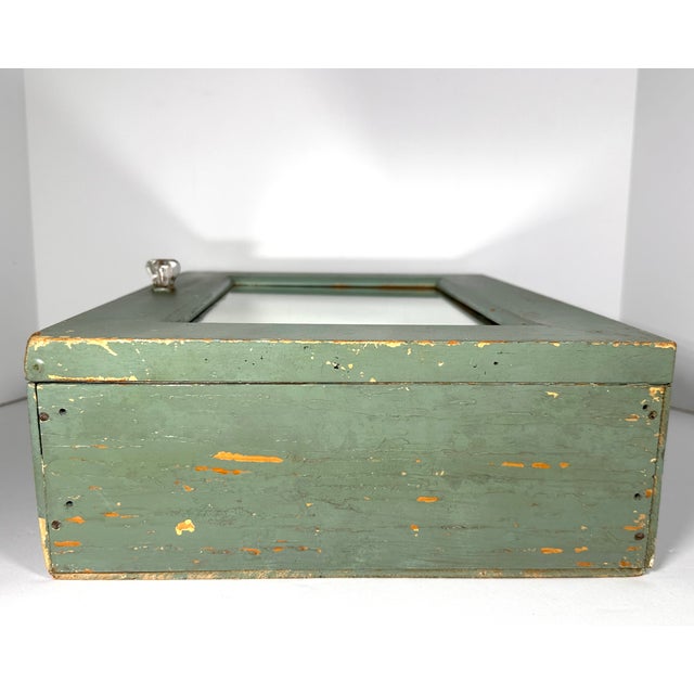 Blue Primitive Mirrored Wall Mount Medicine Cabinet For Sale - Image 8 of 17