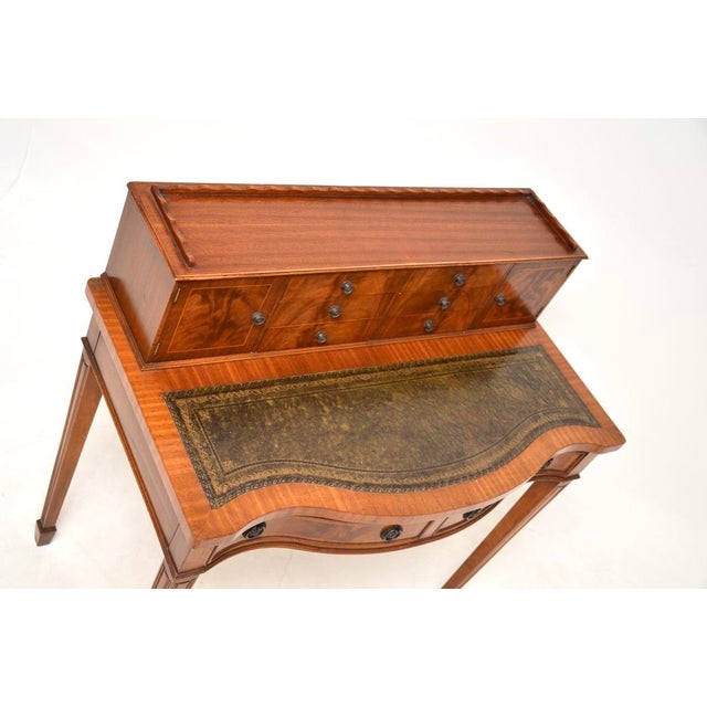 Vintage Writing Desk in Leather, 1930s For Sale - Image 10 of 11