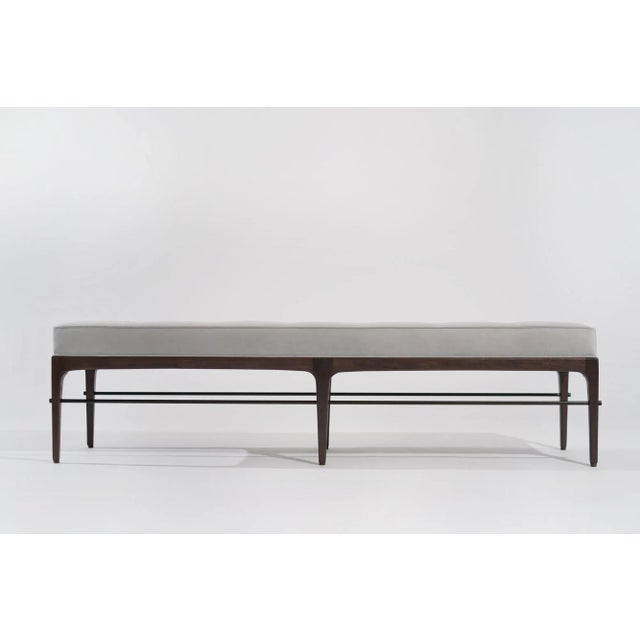 Modern Linear Bench in Dark Walnut Series 72 by Stamford Modern For Sale - Image 3 of 12