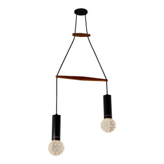 1960s Gino Sarfatti Metal and Seguso Glass Pendant Chandelier for Arteluce For Sale